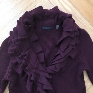 Tahari long fitted burgundy sweater xs
